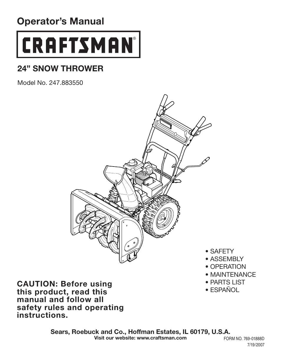 Craftsman 247.88355 User Manual | 64 pages