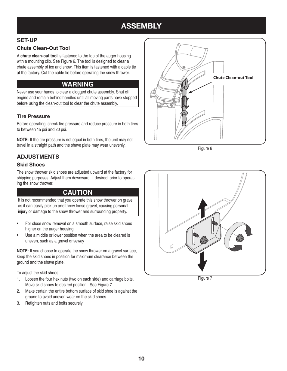 Assembly, Warning, Caution | Craftsman 247.88355 User Manual | Page 10 / 64