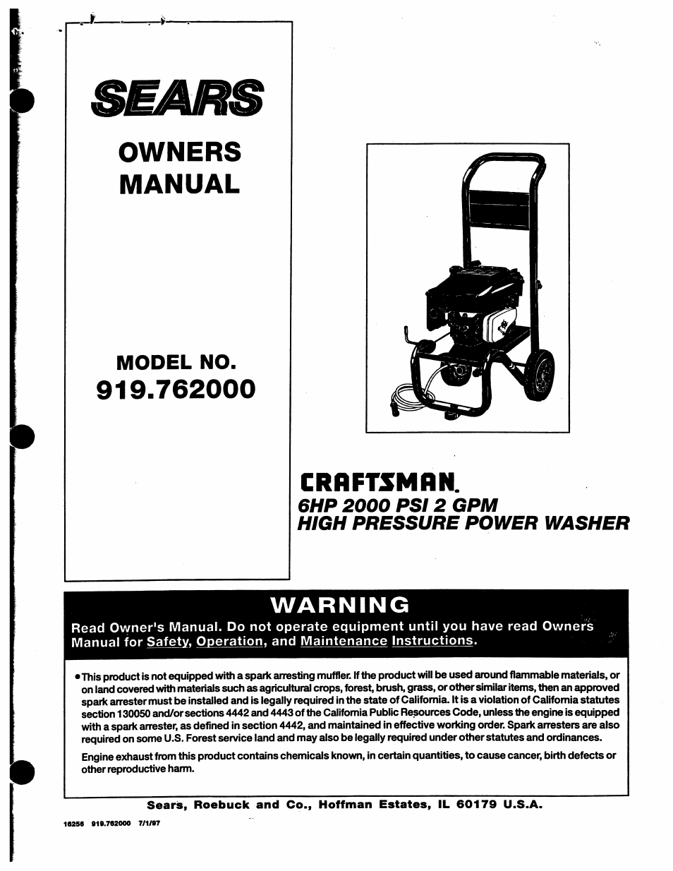 Craftsman 919.762000 User Manual | 14 pages