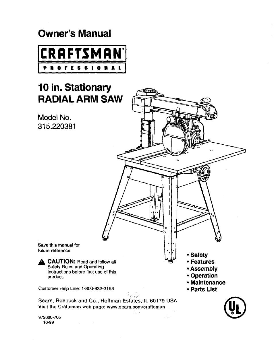 Craftsman 315.220381 User Manual | 82 pages