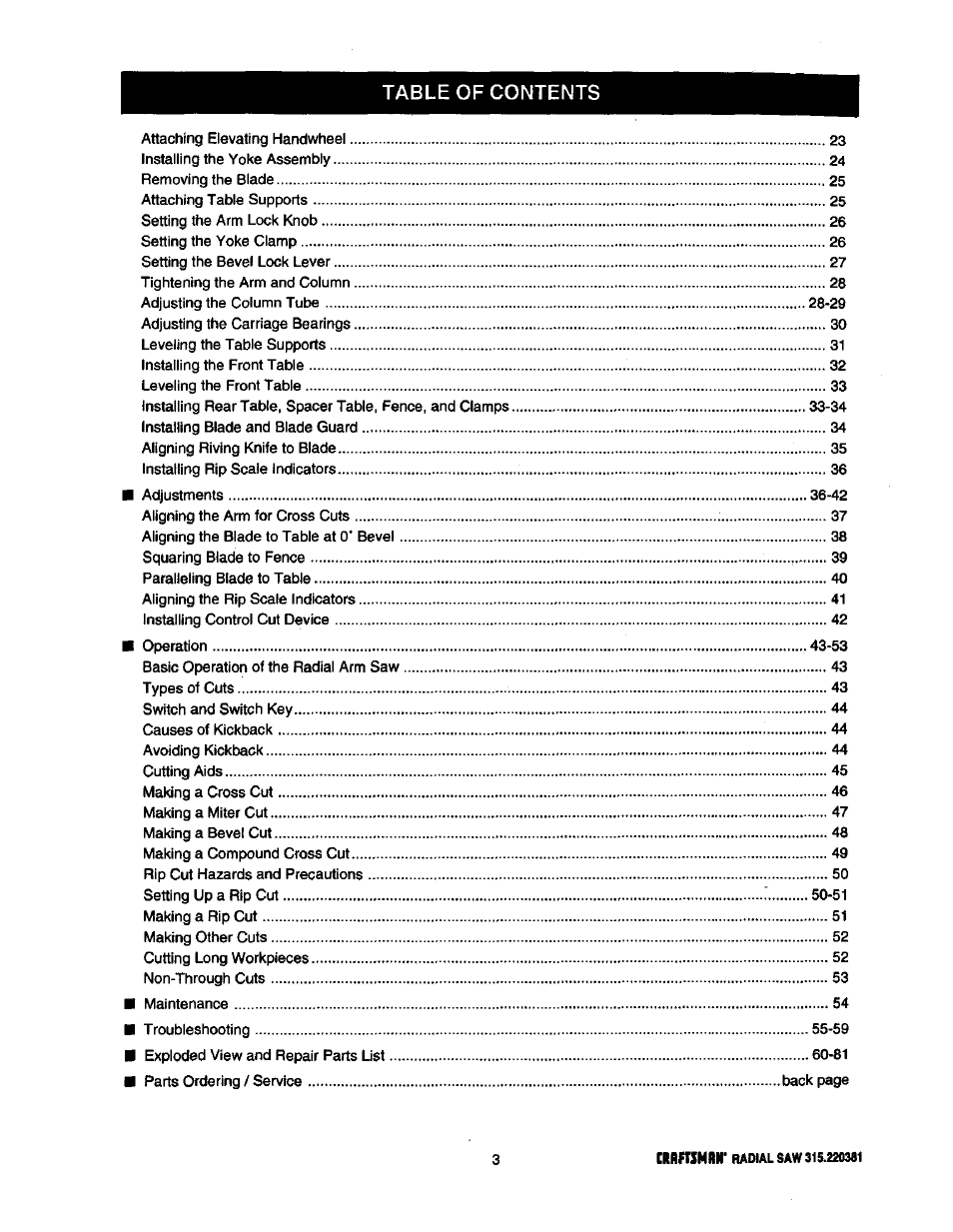 Craftsman 315.220381 User Manual | Page 3 / 82