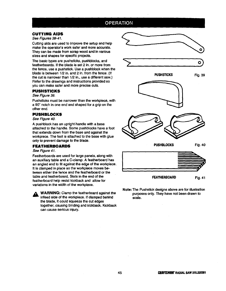 Operation | Craftsman 315.220381 User Manual | Page 45 / 82