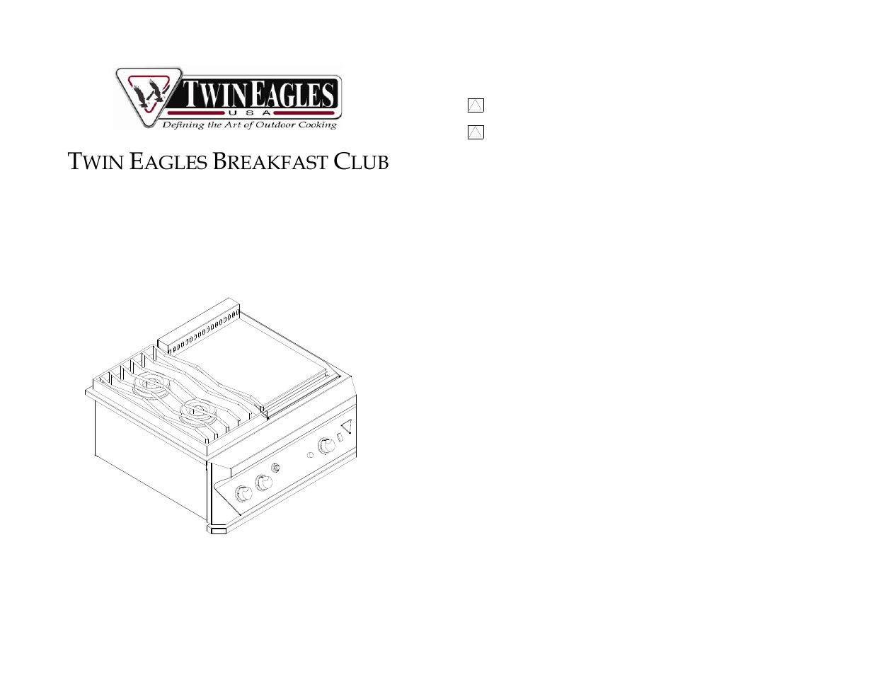 Twin Eagles Dine and Breakfast Club LP to NG Conversion User Manual | 3 pages