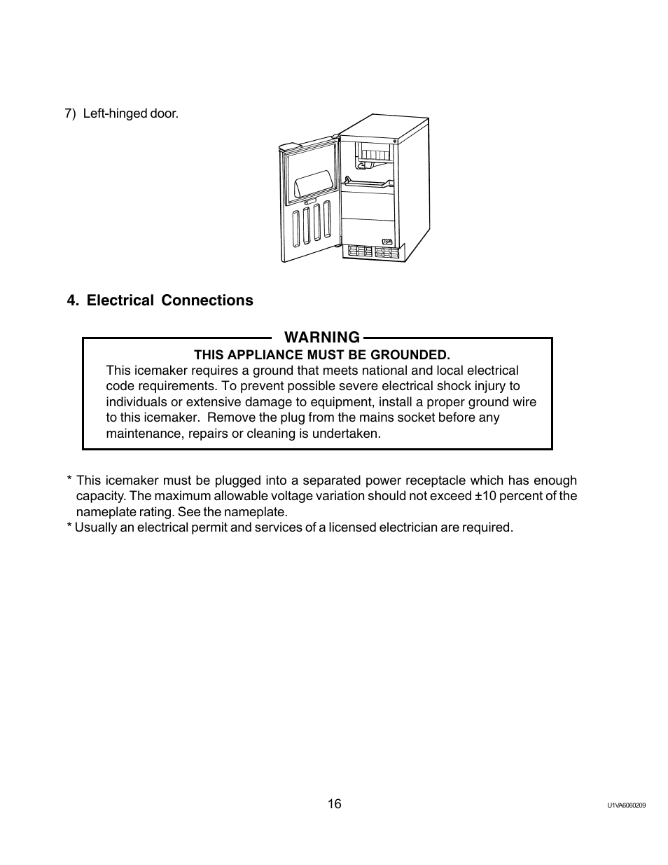 Electrical connections | Twin Eagles AM-50BAE-AD User Manual | Page 16 / 51