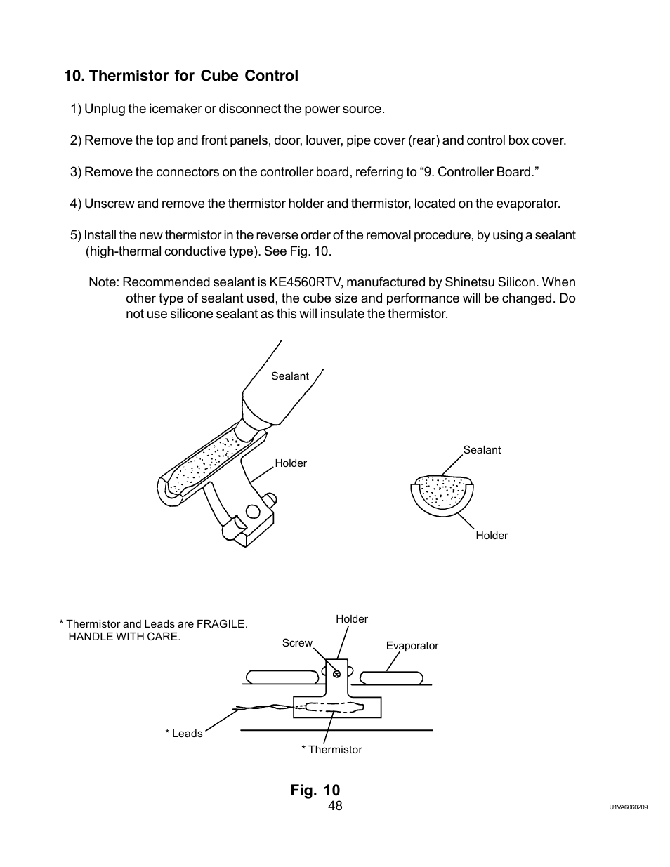 Thermistor for cube control, Fig. 10 | Twin Eagles AM-50BAE-AD User Manual | Page 48 / 51