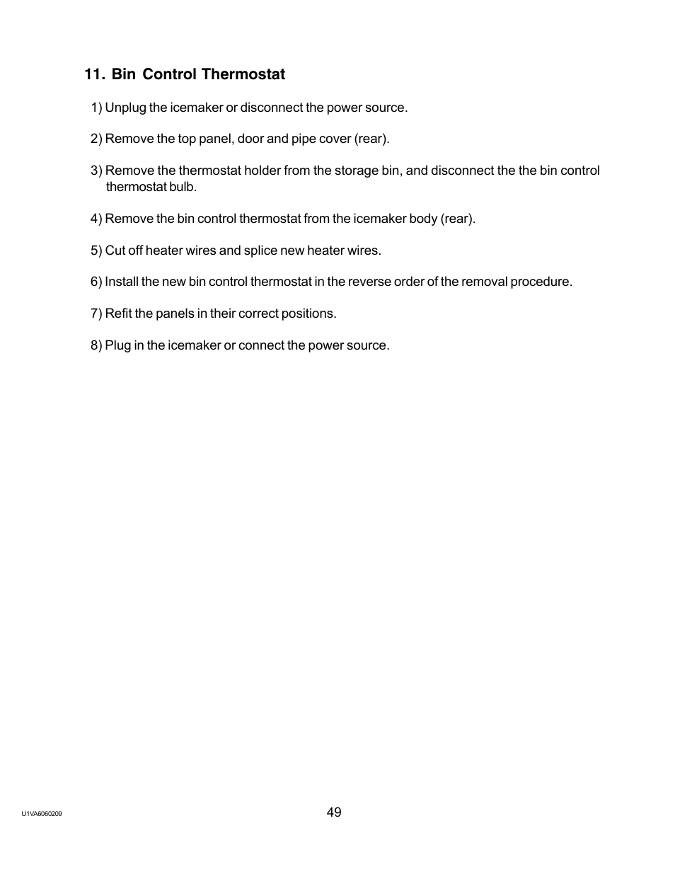 Bin control thermostat | Twin Eagles AM-50BAE-AD User Manual | Page 49 / 51