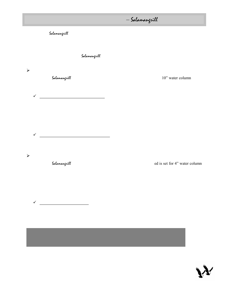 Salamangrill, Gas requirements | Twin Eagles TESG-24N User Manual | Page 5 / 15