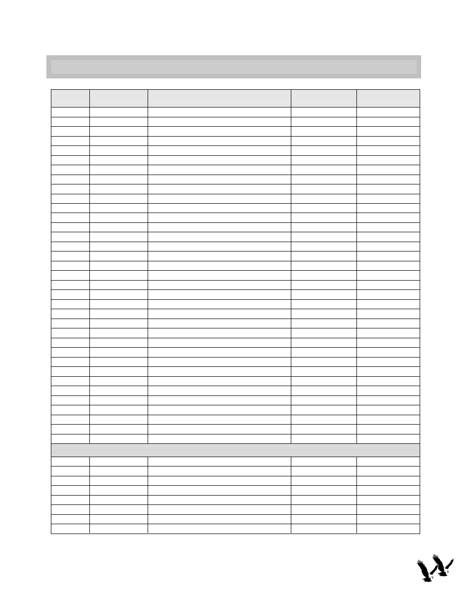 Service parts list | Twin Eagles TESB132F-B User Manual | Page 9 / 12