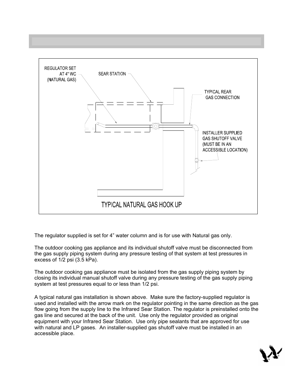 Natural gas connection | Twin Eagles TPSS-13F User Manual | Page 7 / 13