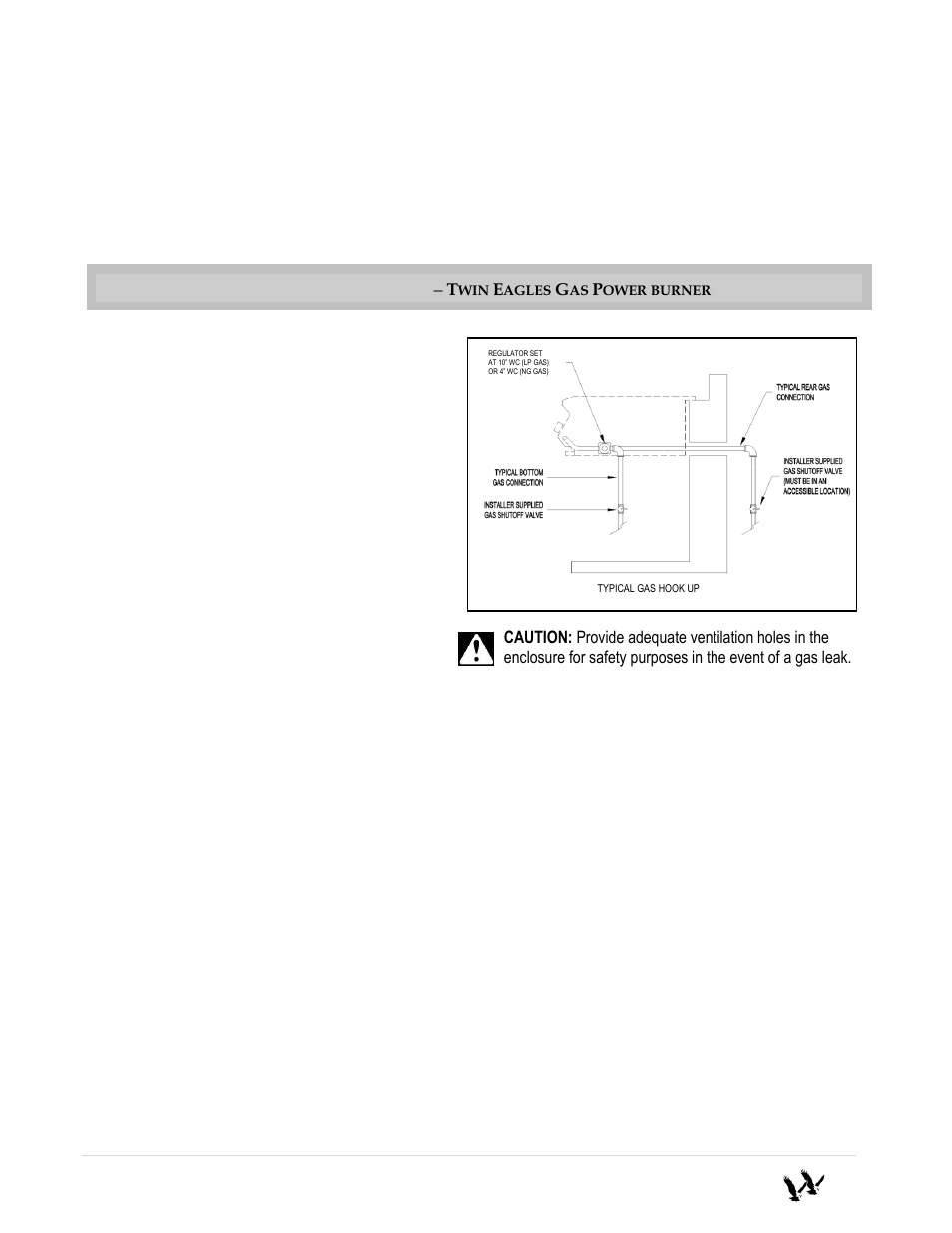 Lp gas hook-up | Twin Eagles TEPB24-B User Manual | Page 6 / 17