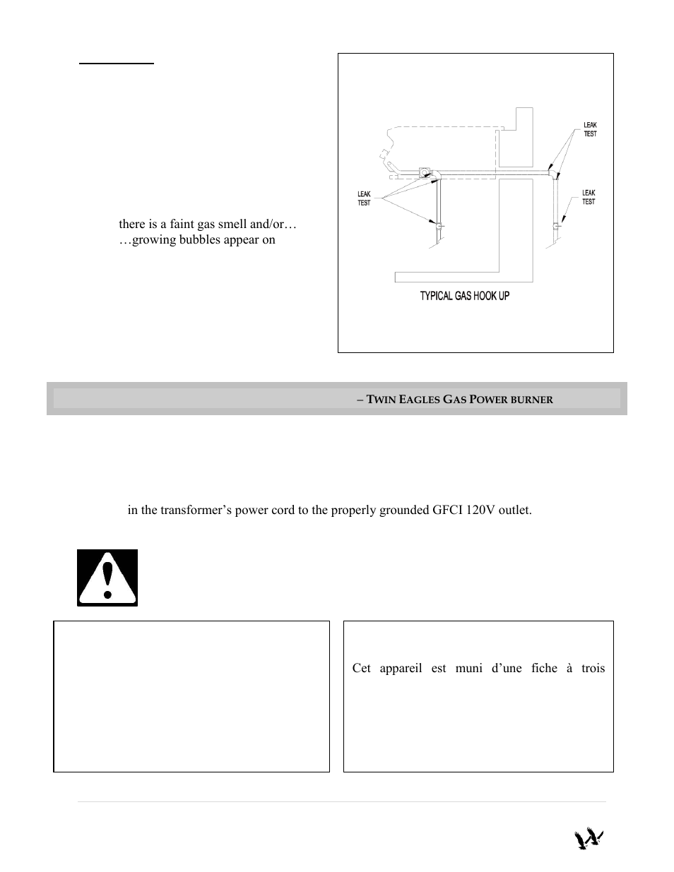 Avertissement, Warning | Twin Eagles TEPB24-B User Manual | Page 8 / 17