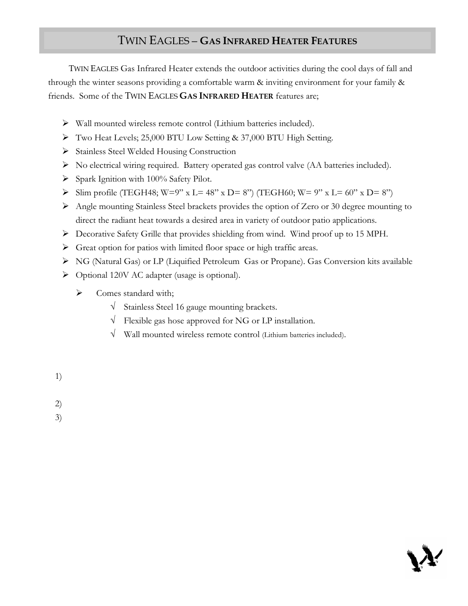 Getting started | Twin Eagles TEGH48 User Manual | Page 5 / 25
