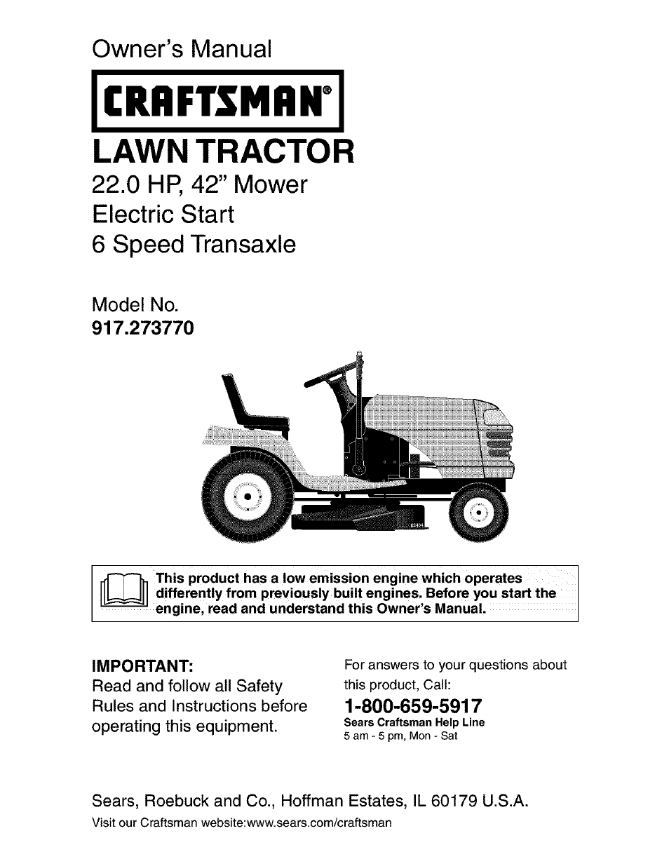 Craftsman 917.273770 User Manual | 56 pages