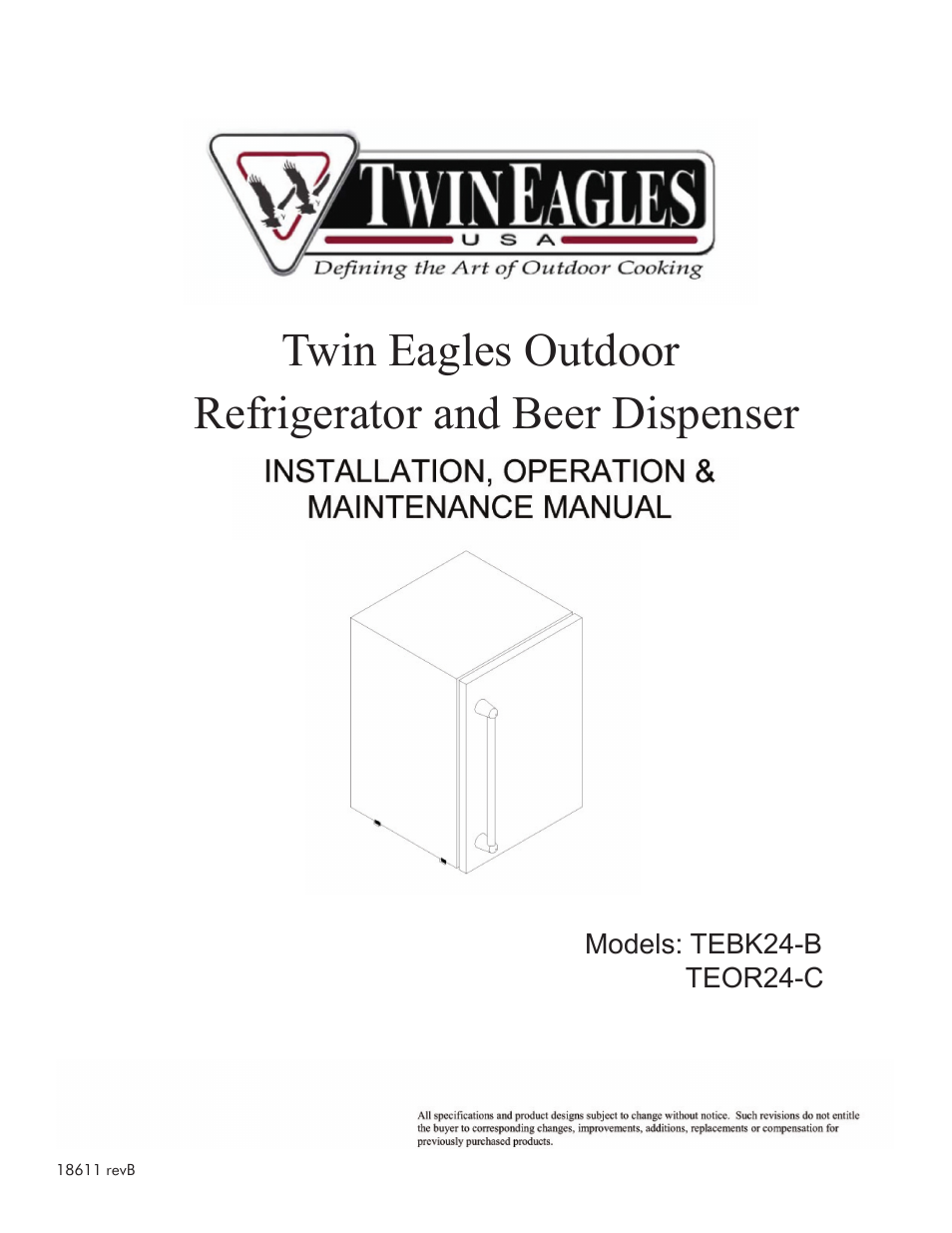 Twin Eagles TEOR24-C User Manual | 12 pages