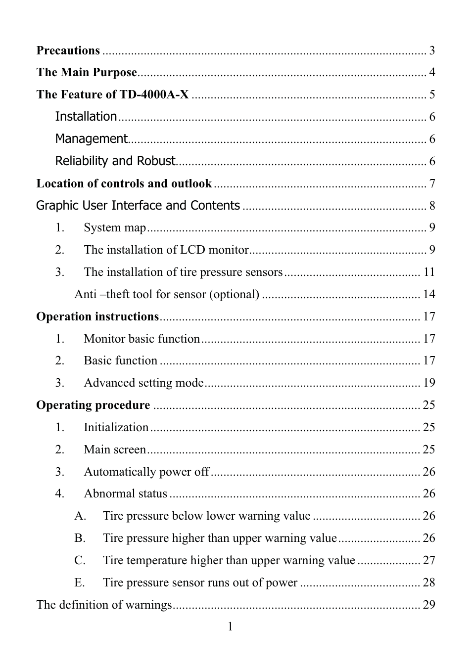 TYREDOG TD-4000A-X User Manual | 33 pages