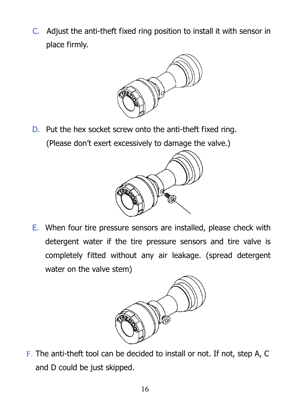 TYREDOG TD-4000A-X User Manual | Page 16 / 33