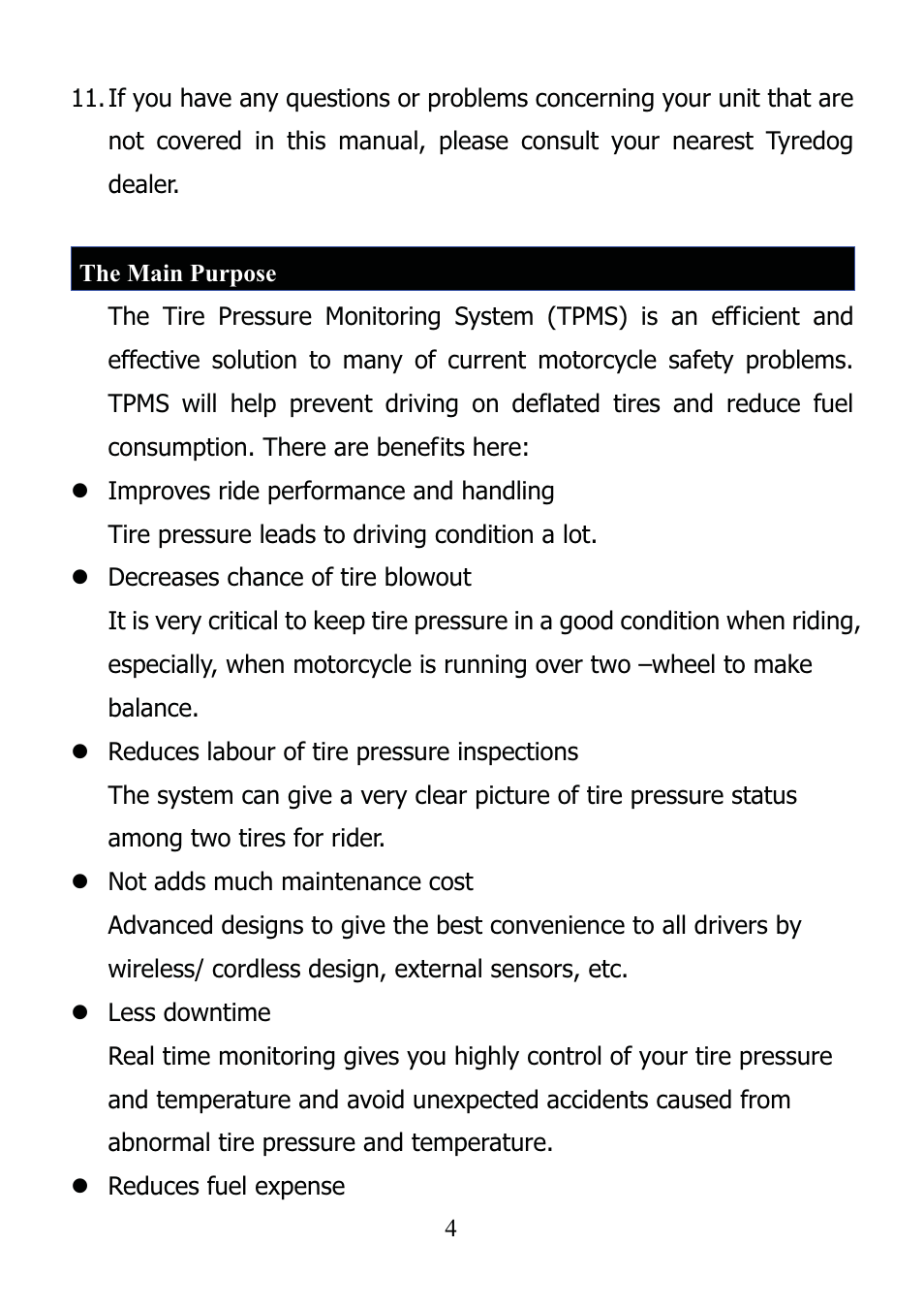 TYREDOG TD-4000A-X User Manual | Page 4 / 33