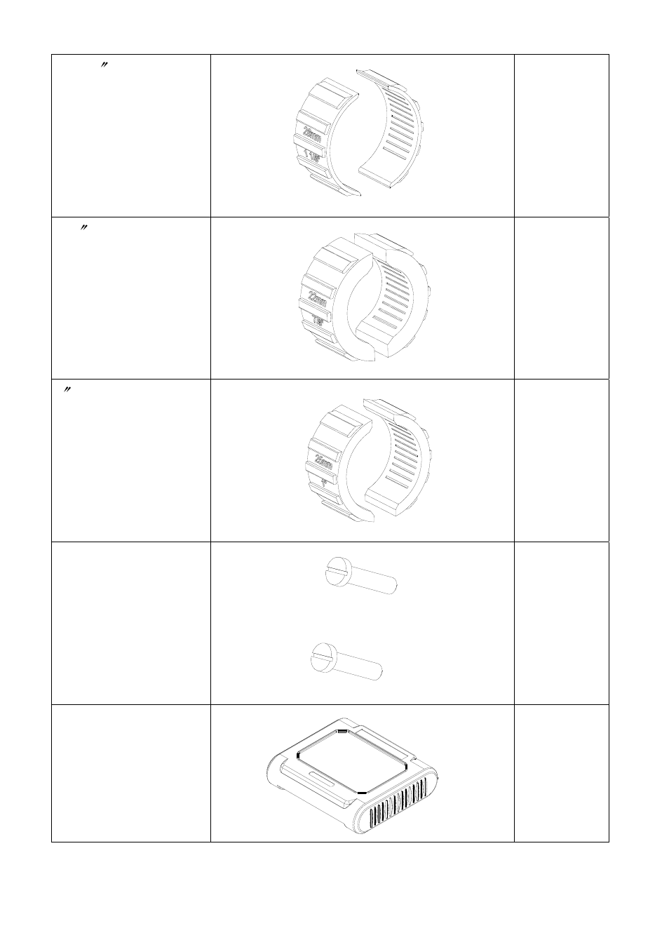 1 1/8〞handle bar anti slip gasket, 1 pair 7/8〞handle bar anti slip gasket, 1 pair 1〞handle bar anti slip gasket | 1 pair screw for handle bar bracket, 2 pieces silicon cover, 1 pieces | TYREDOG TD-4100A-X User Manual | Page 42 / 44