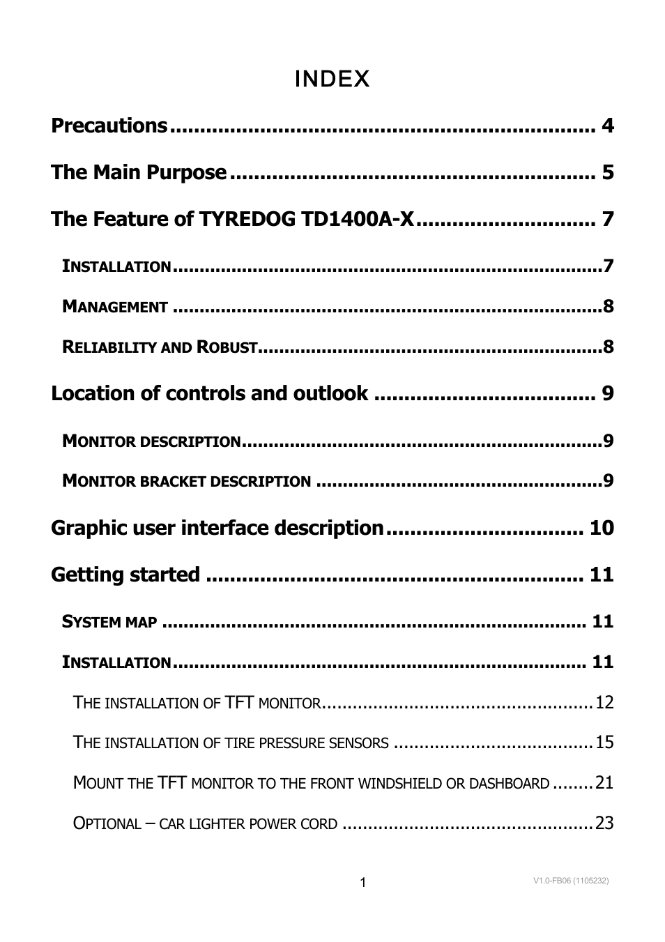 TYREDOG TD-1400A-X4 User Manual | 45 pages