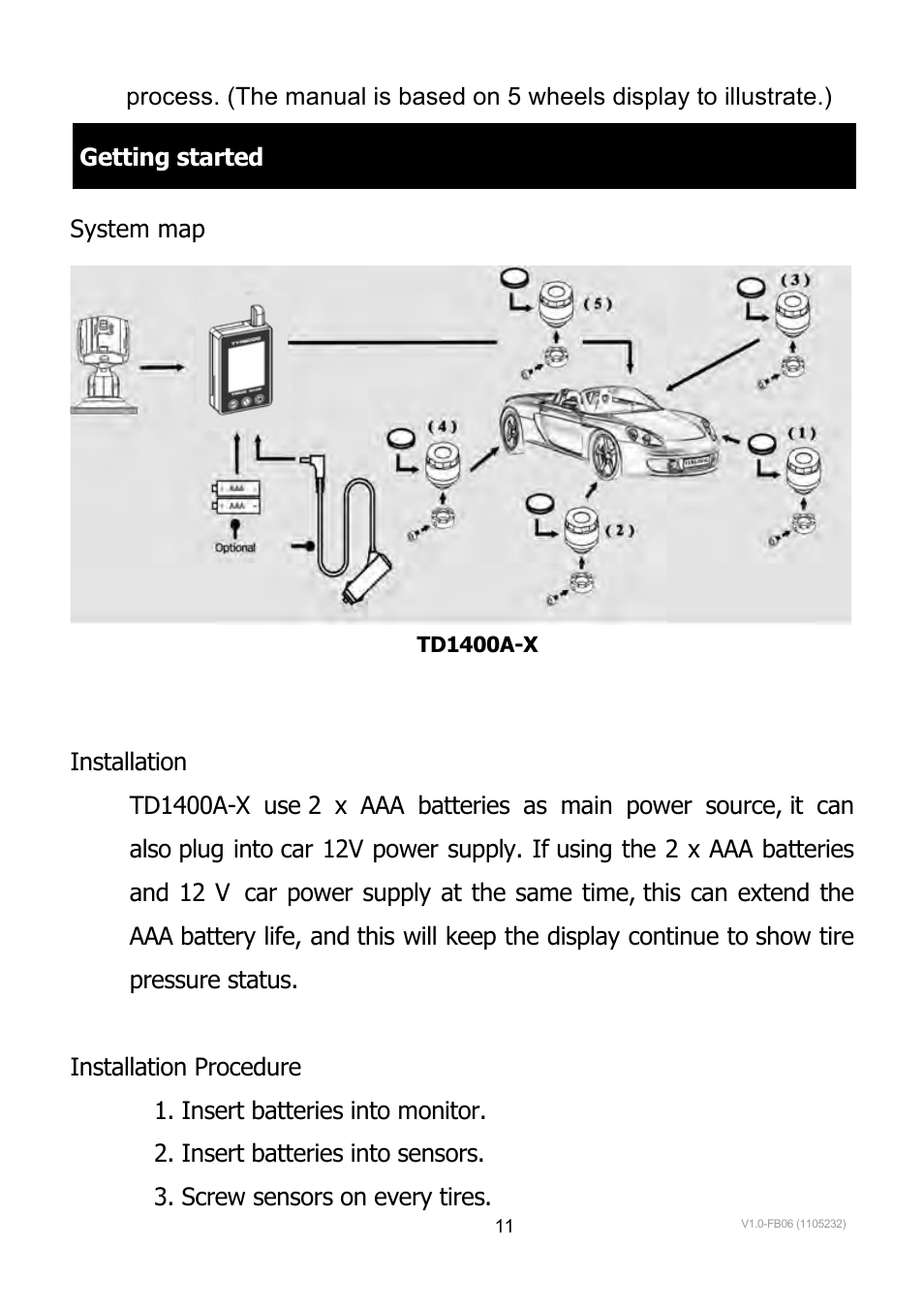 TYREDOG TD-1400A-X4 User Manual | Page 11 / 45