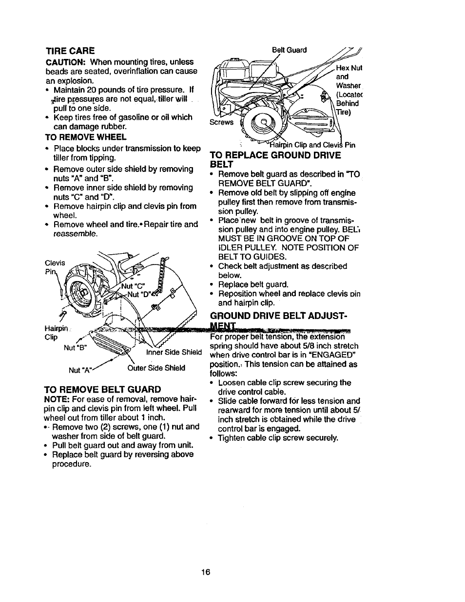 To remove wheel | Craftsman 917.293310 User Manual | Page 16 / 36