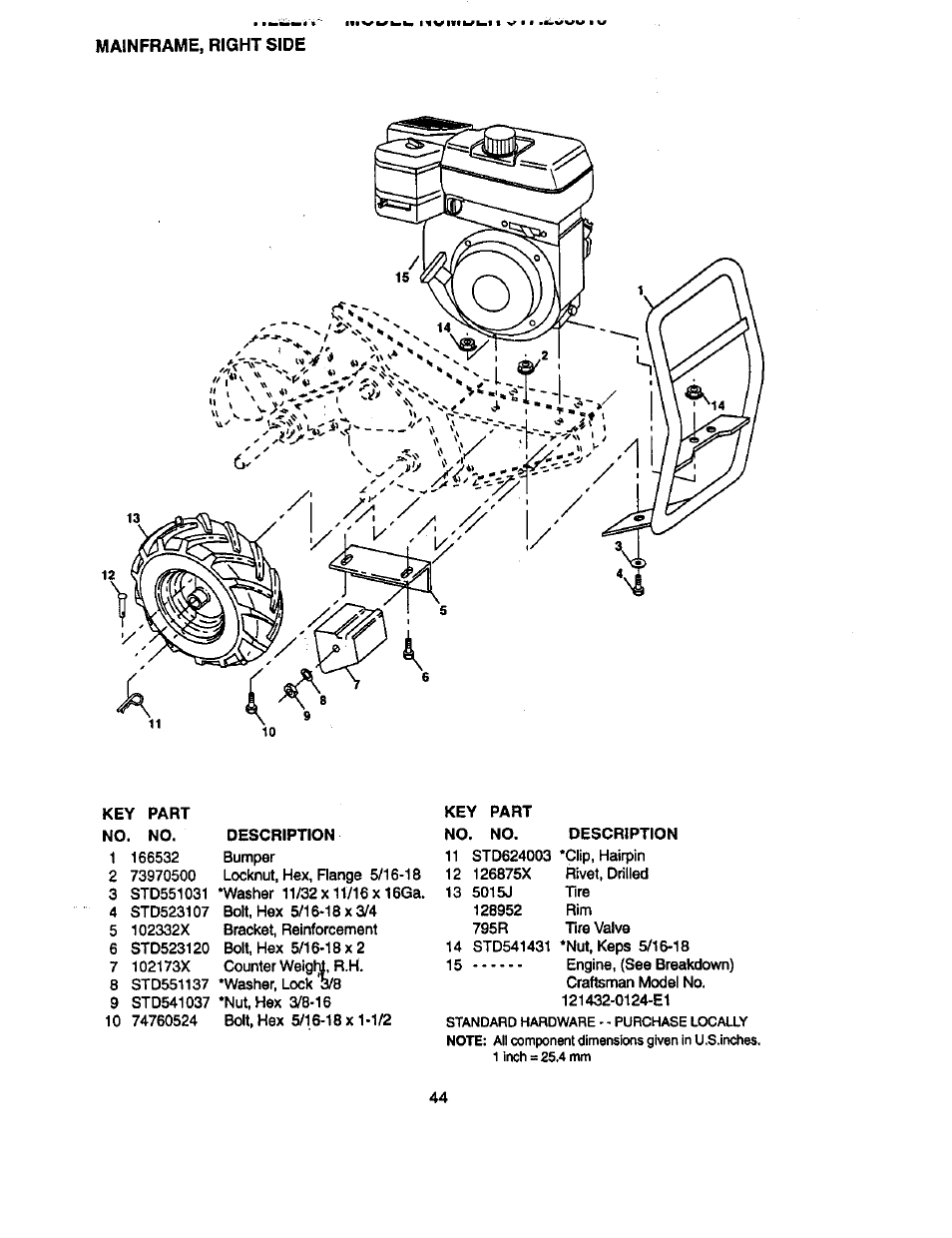 Mainframe, right side | Craftsman 917.293310 User Manual | Page 24 / 36