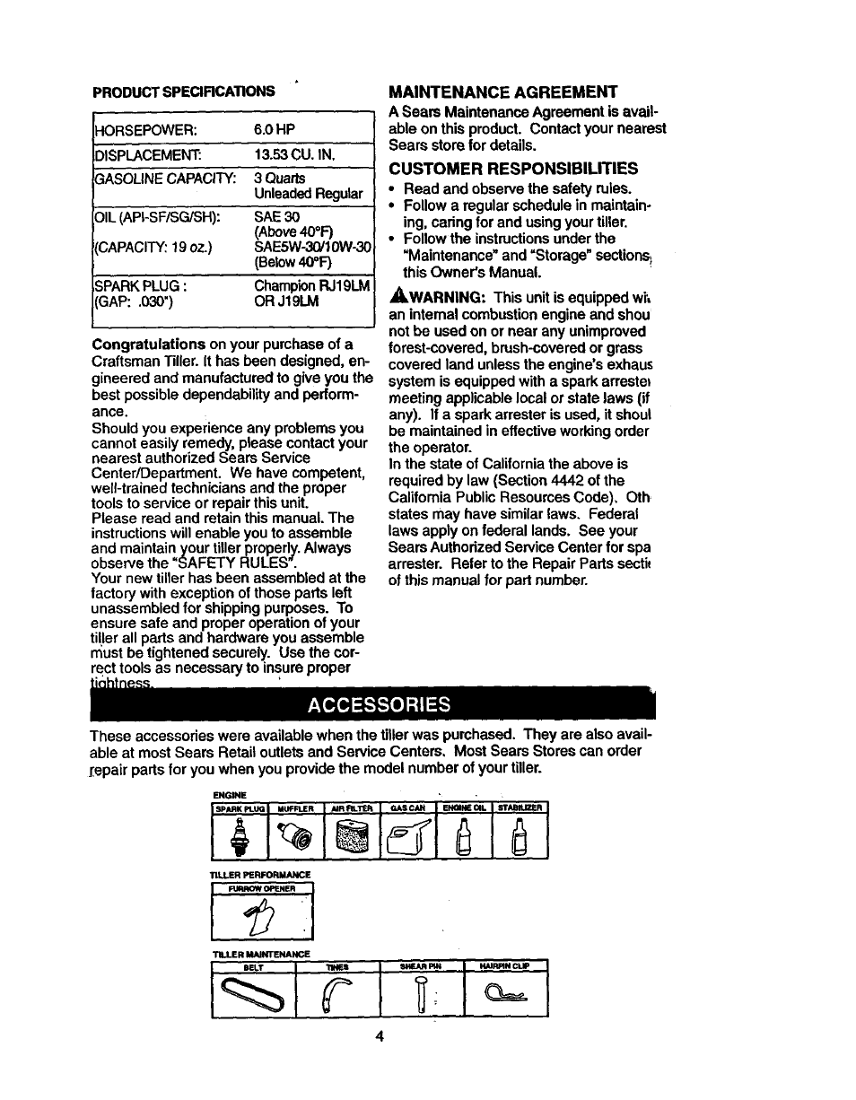 Accessories | Craftsman 917.293310 User Manual | Page 4 / 36