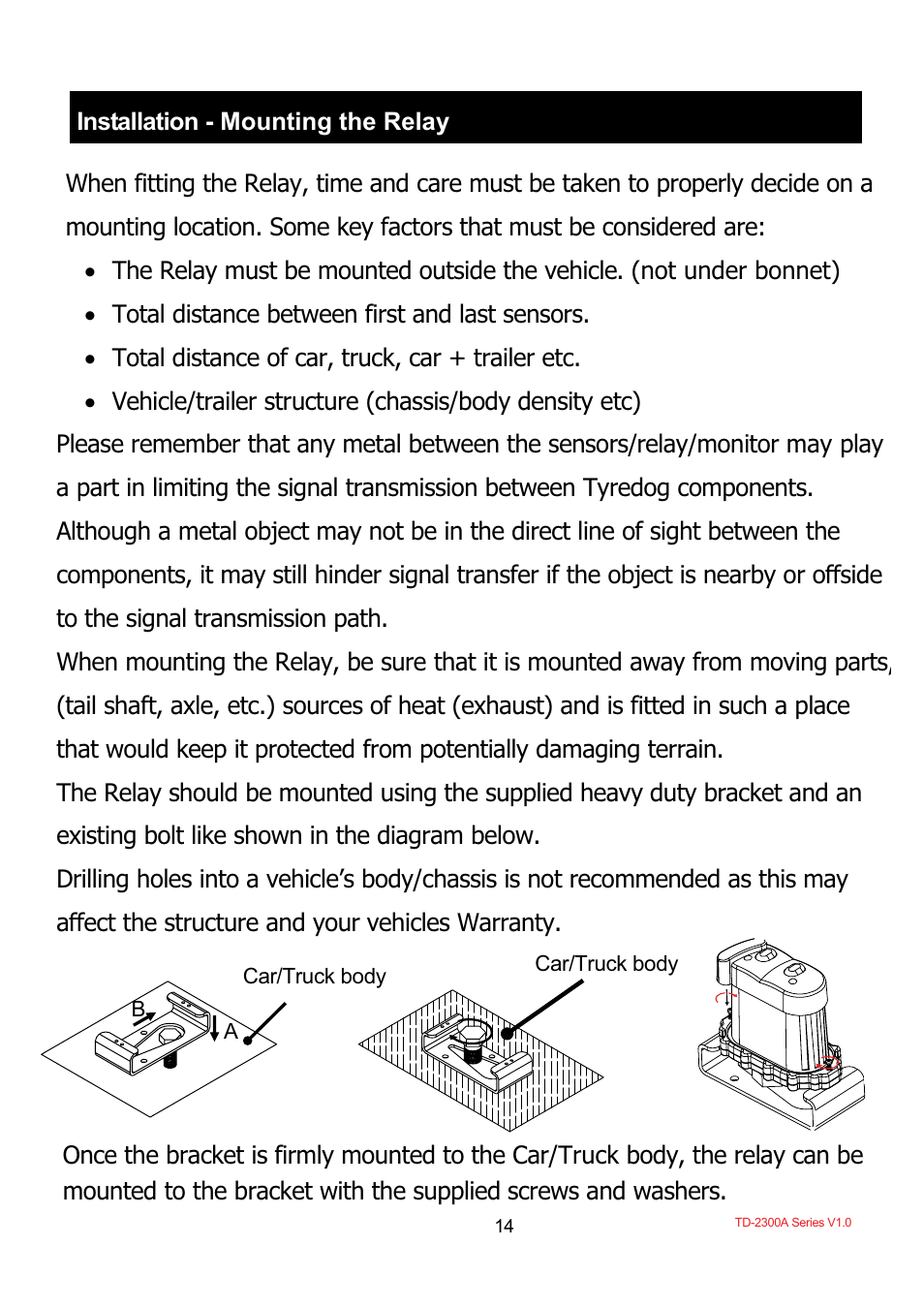 TYREDOG TD-2300A-X10 User Manual | Page 16 / 56