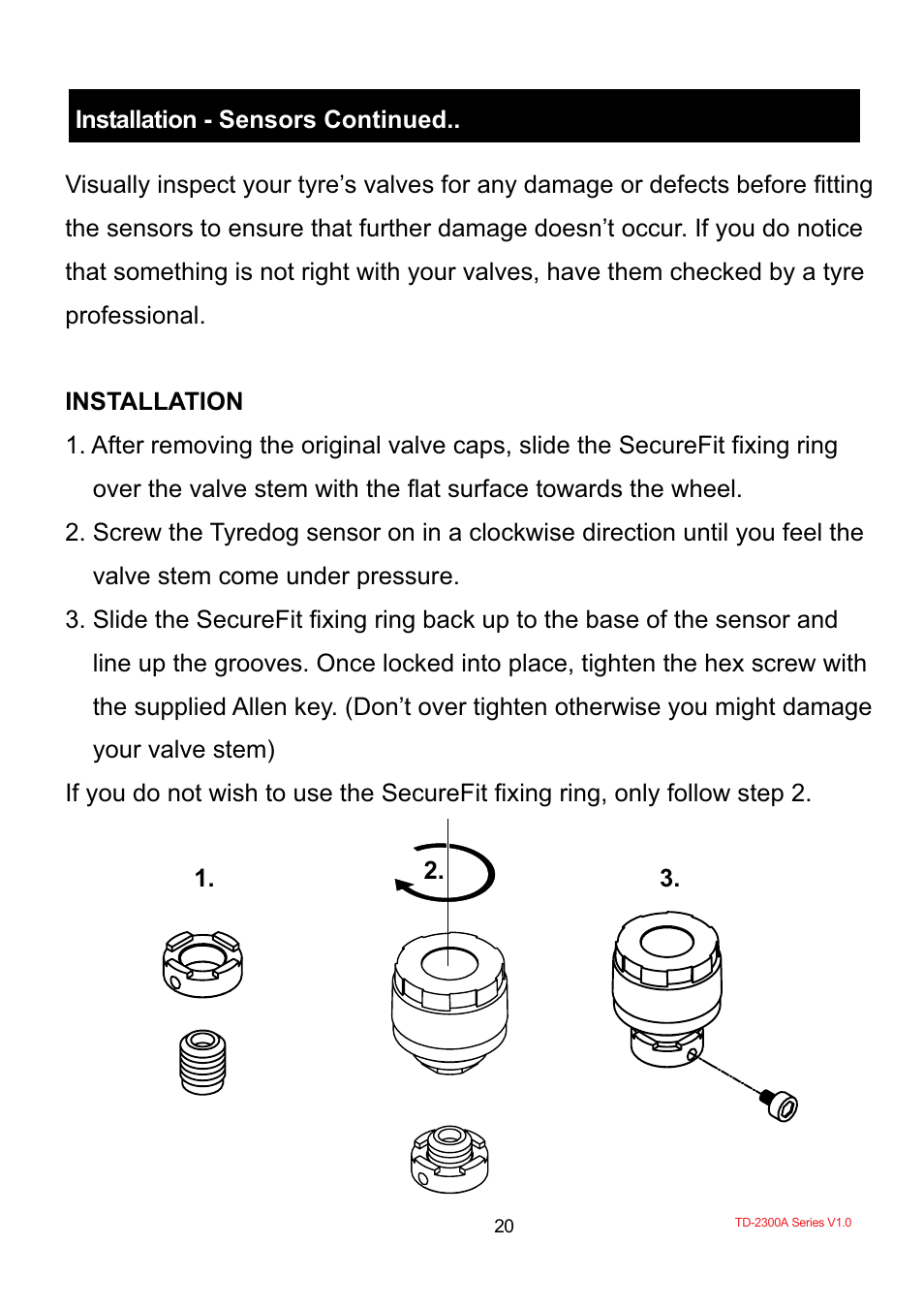 TYREDOG TD-2300A-X10 User Manual | Page 22 / 56