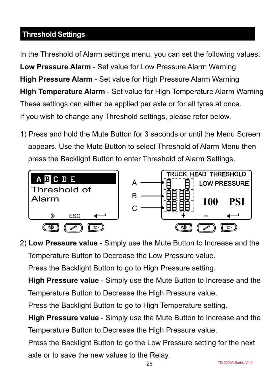 100 psi | TYREDOG TD-2300A-X10 User Manual | Page 28 / 56