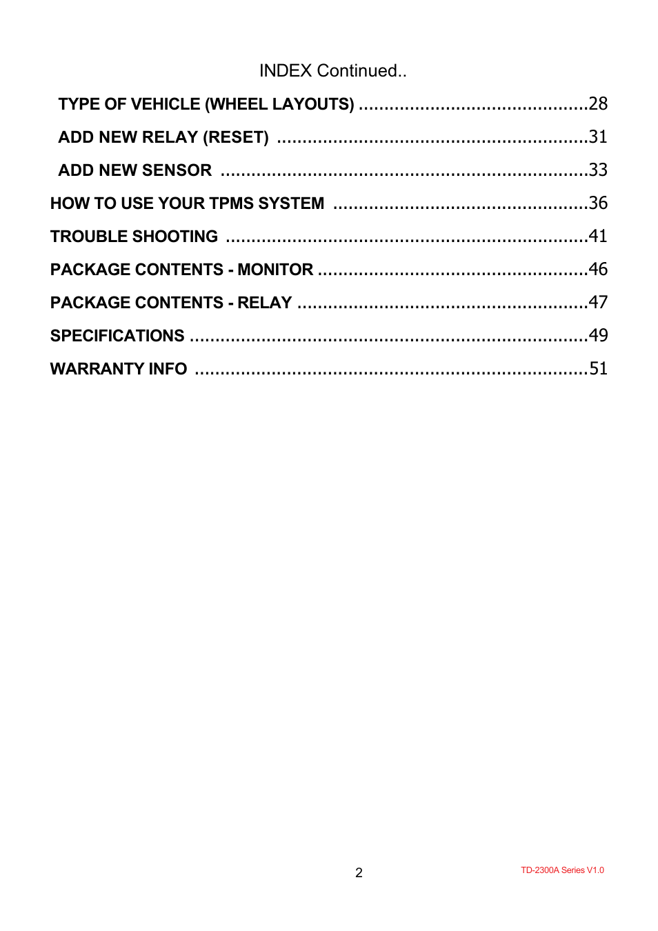 TYREDOG TD-2300A-X10 User Manual | Page 4 / 56