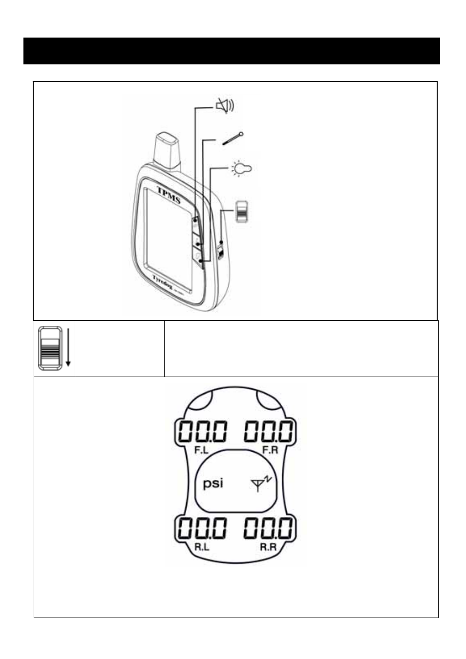 Operation main button locations | TYREDOG TD-1000A-X Owners Manual User Manual | Page 18 / 32