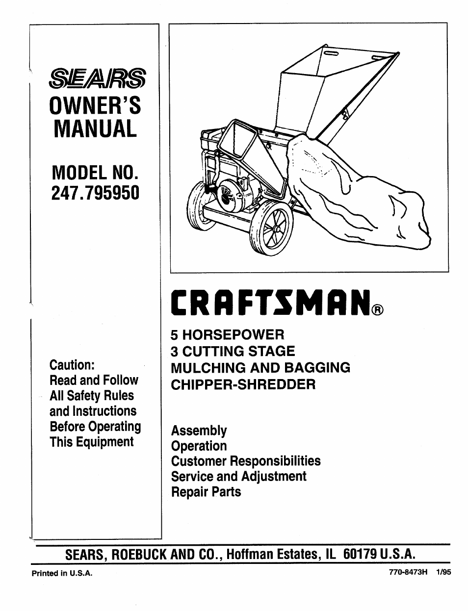 Craftsman 247.795950 User Manual | 24 pages