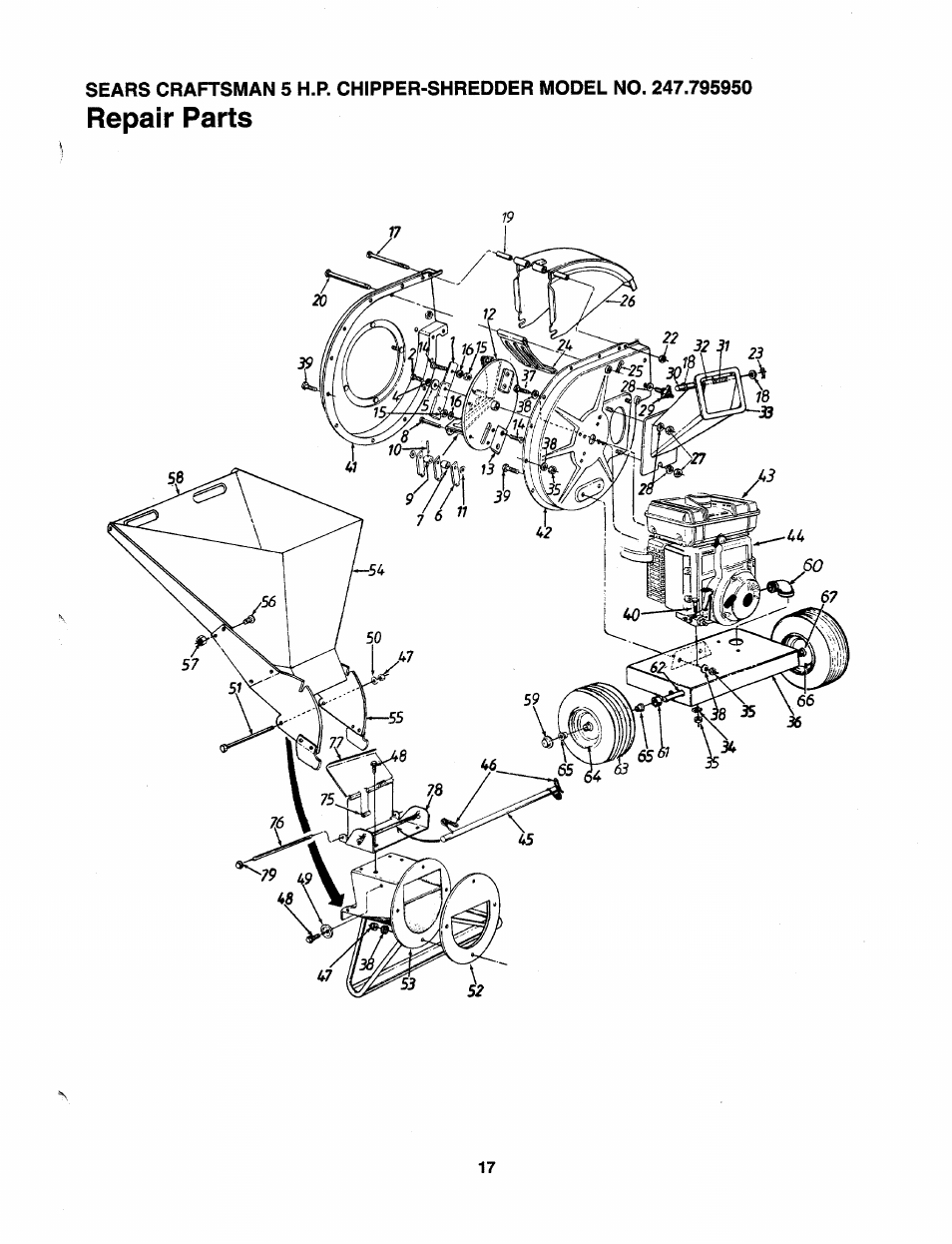 Repair parts | Craftsman 247.795950 User Manual | Page 17 / 24