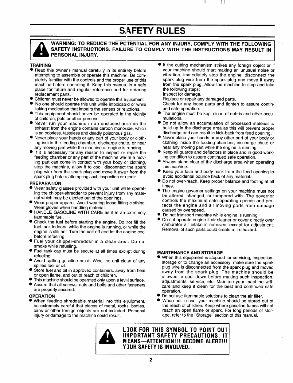 Si\fety rules | Craftsman 247.795950 User Manual | Page 2 / 24