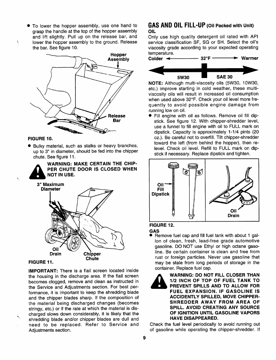 5w30 ■■ sae 30 | Craftsman 247.795950 User Manual | Page 9 / 24