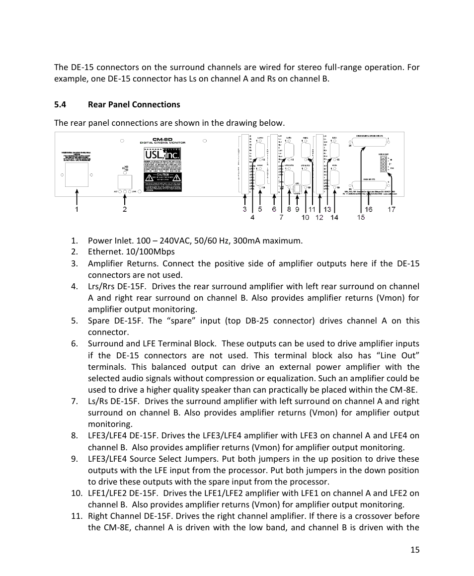 USL CM-8E User Manual | Page 15 / 40