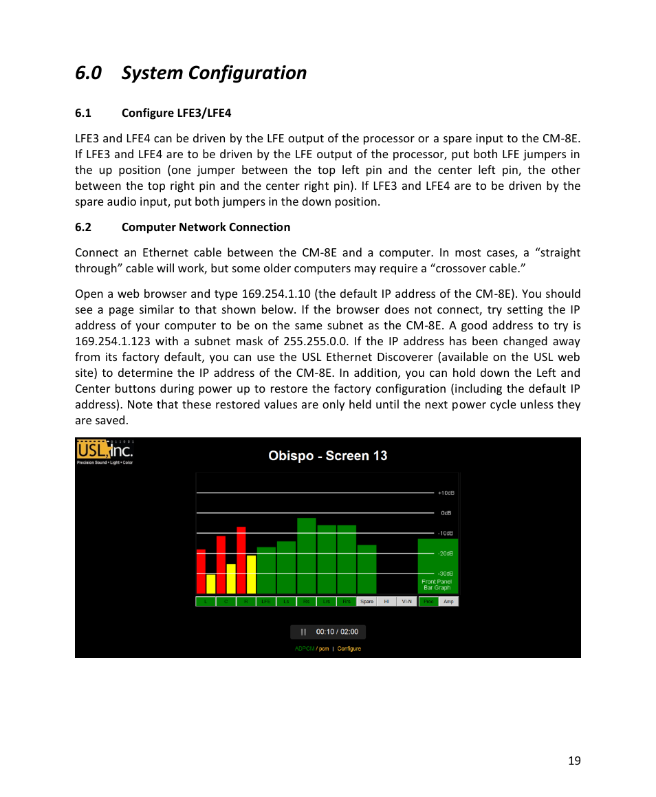 0 system configuration | USL CM-8E User Manual | Page 19 / 40