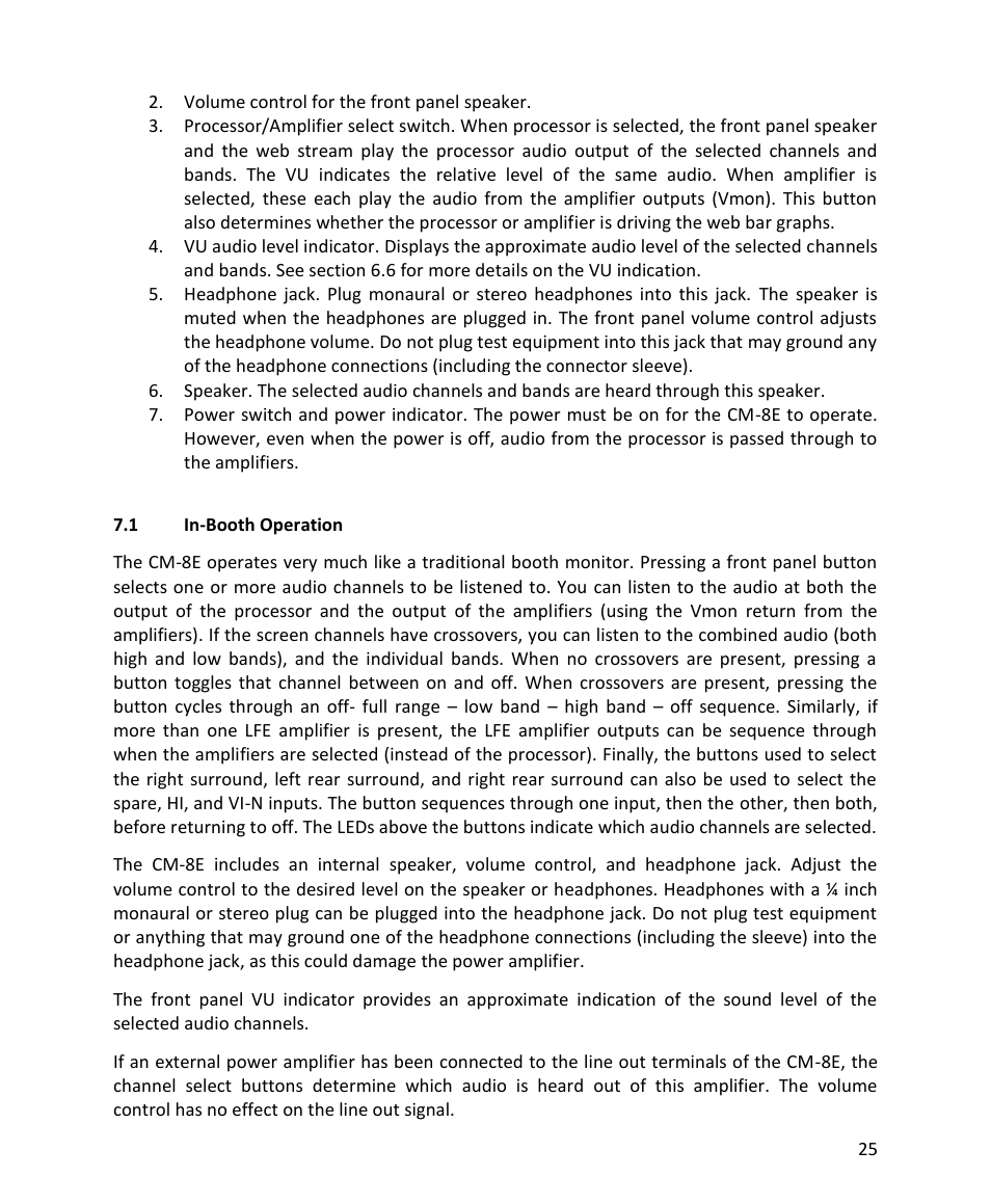 USL CM-8E User Manual | Page 25 / 40