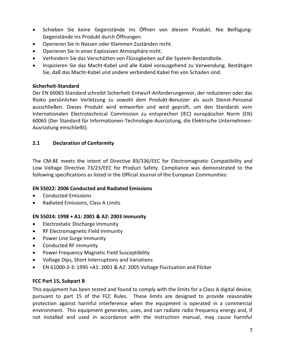 USL CM-8E User Manual | Page 7 / 40