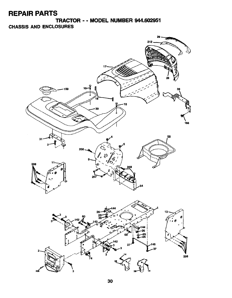 Repair parts | Craftsman 944.602951 User Manual | Page 30 / 56