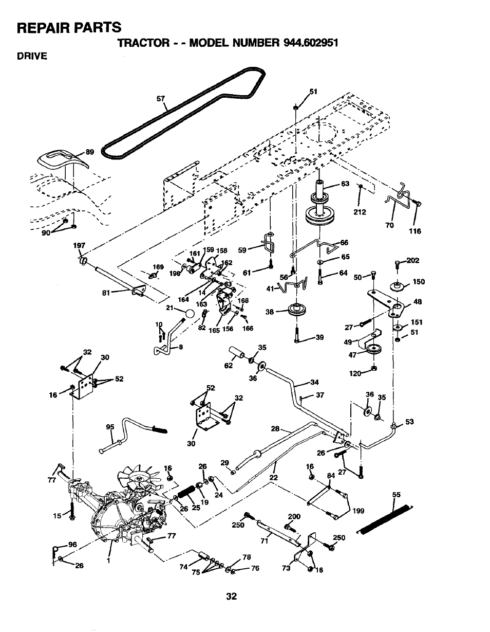 Repair parts | Craftsman 944.602951 User Manual | Page 32 / 56