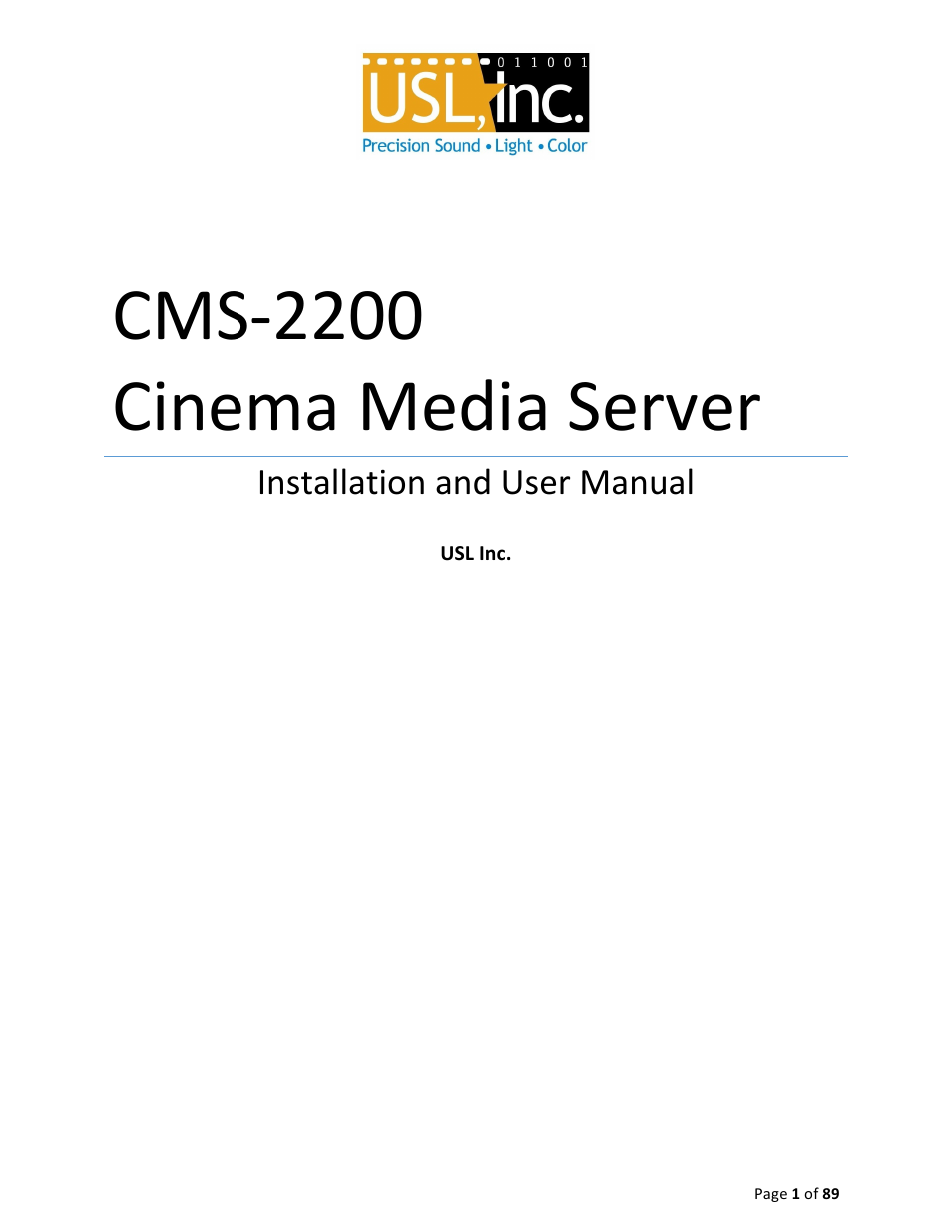 USL CMS-2200 Manual User Manual | 89 pages