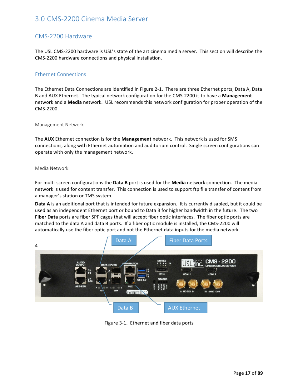 Cms-­‐2200 hardware | USL CMS-2200 Manual User Manual | Page 17 / 89