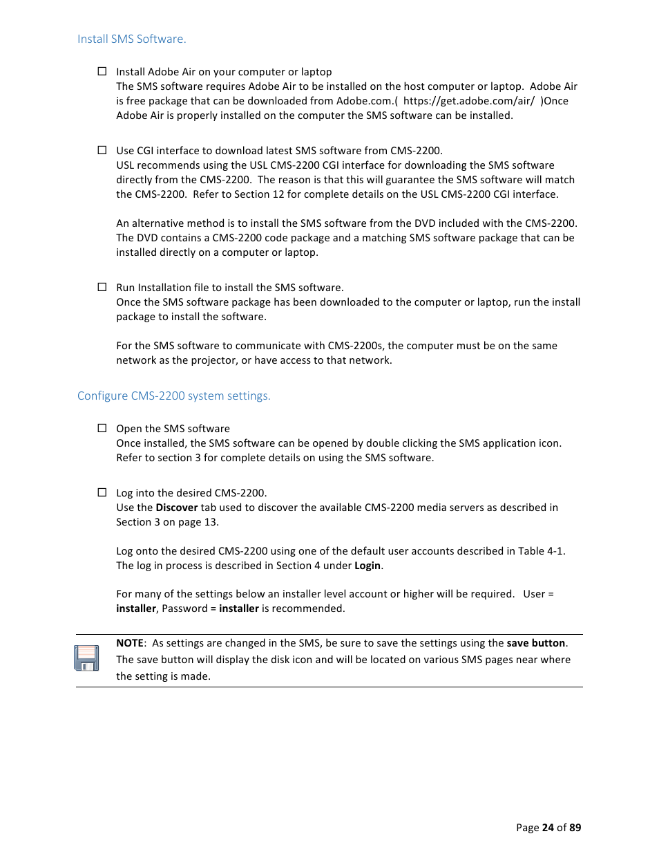 USL CMS-2200 Manual User Manual | Page 24 / 89