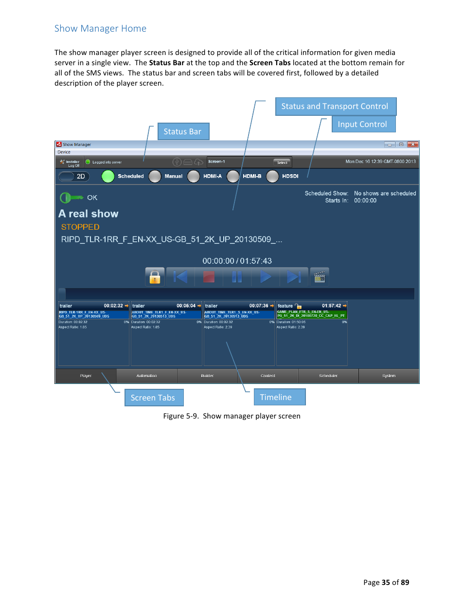 Show manager home | USL CMS-2200 Manual User Manual | Page 35 / 89