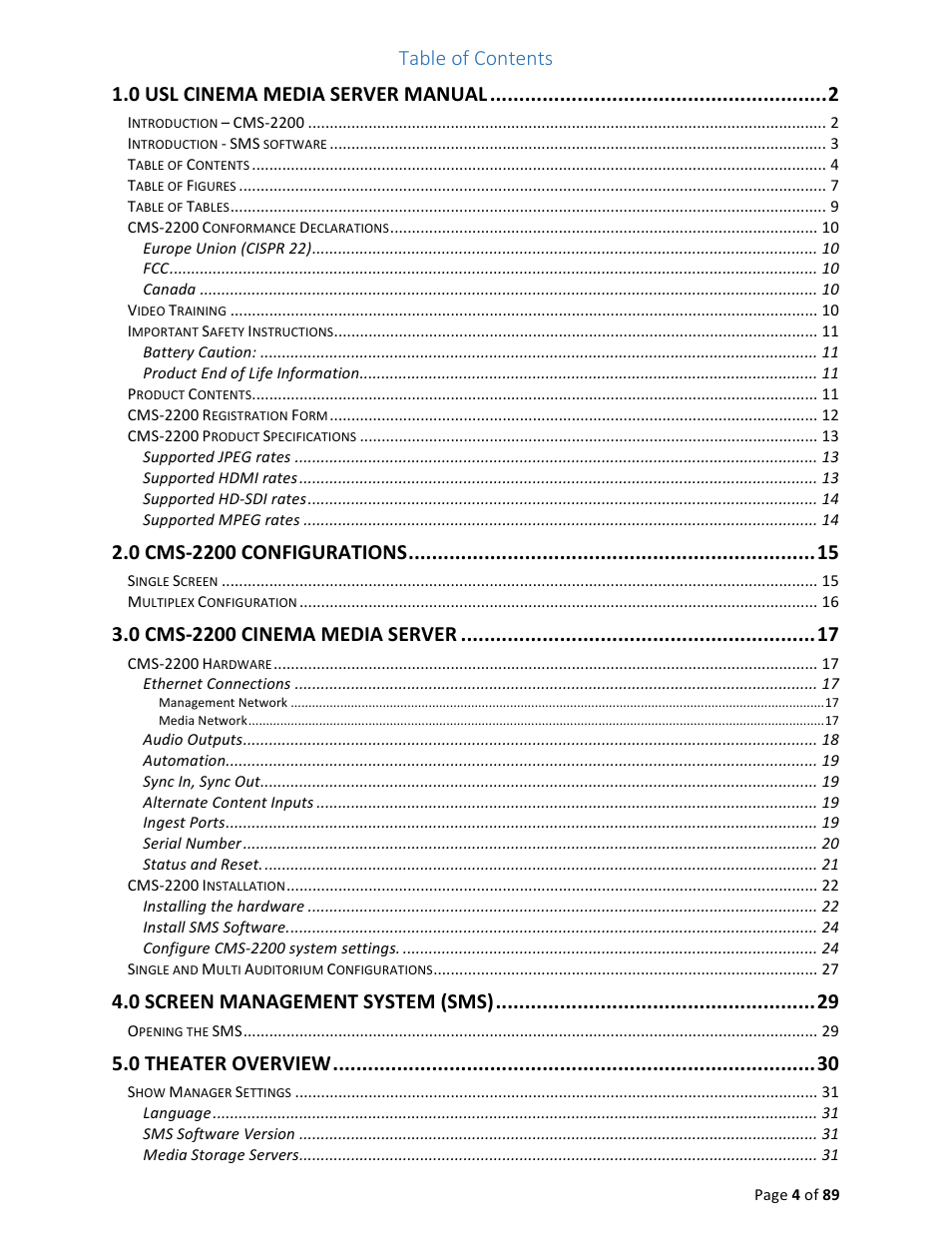 USL CMS-2200 Manual User Manual | Page 4 / 89