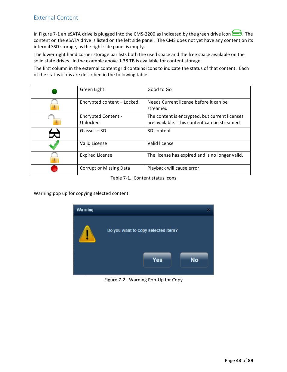 External content | USL CMS-2200 Manual User Manual | Page 43 / 89