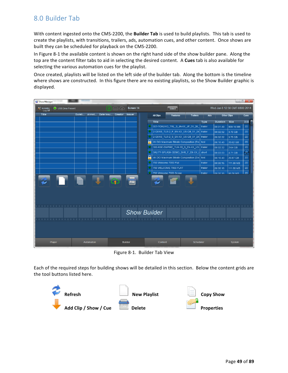 0 builder tab | USL CMS-2200 Manual User Manual | Page 49 / 89