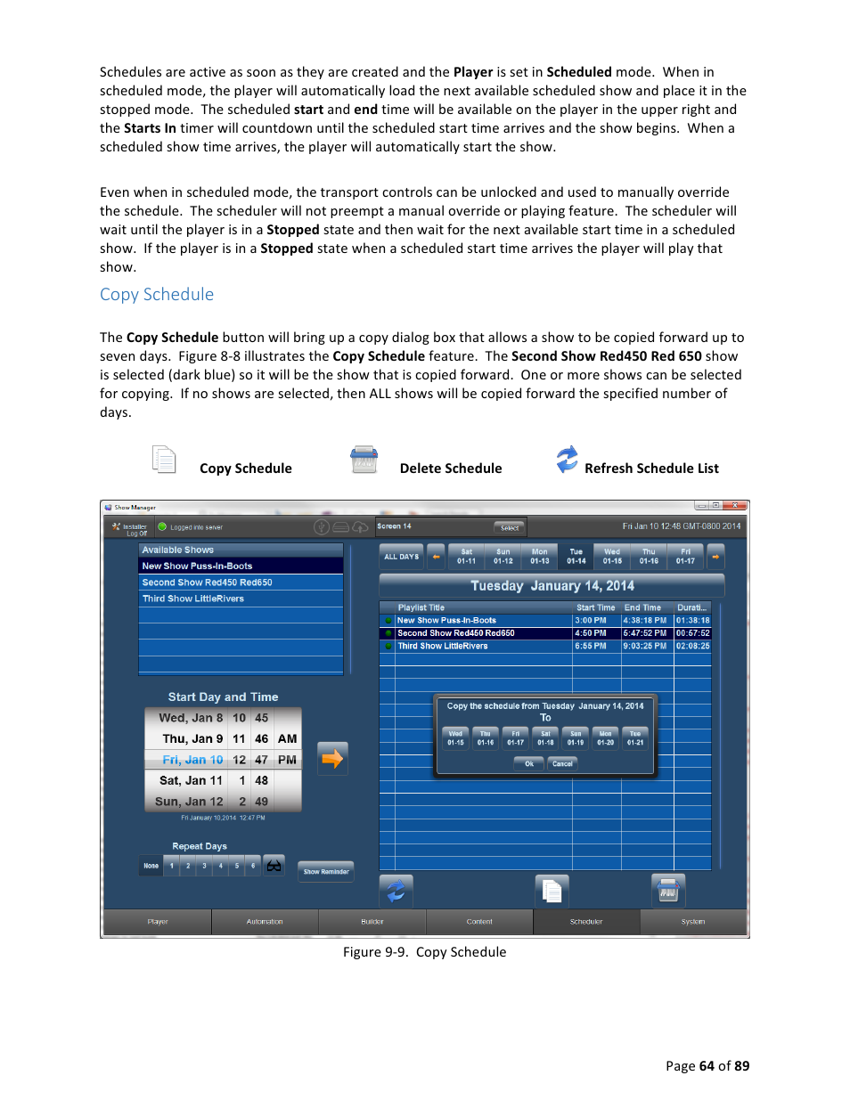 Copy schedule | USL CMS-2200 Manual User Manual | Page 64 / 89